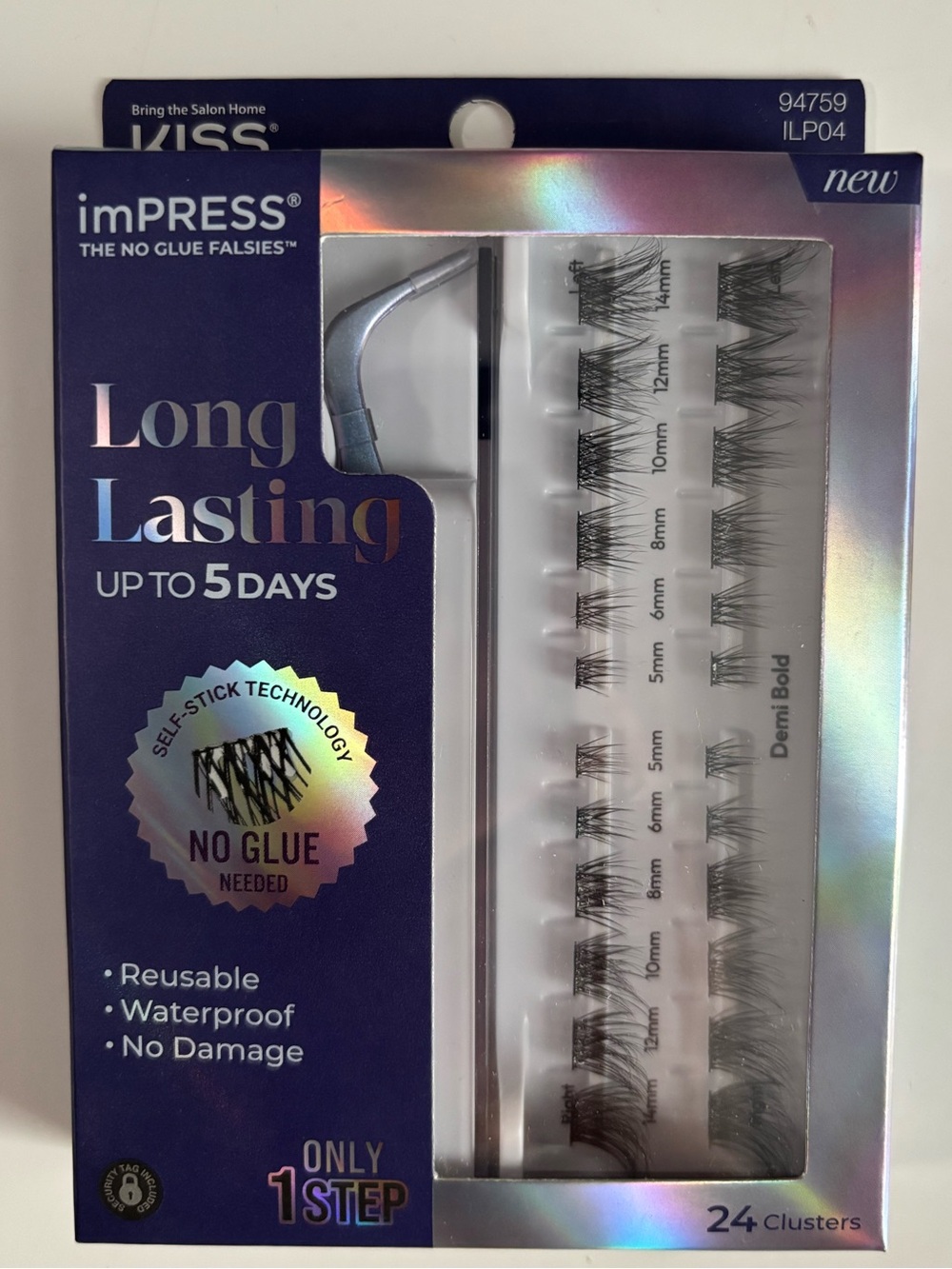 NEW KISS Invisible Self-Stick Cluster Lashes - Black